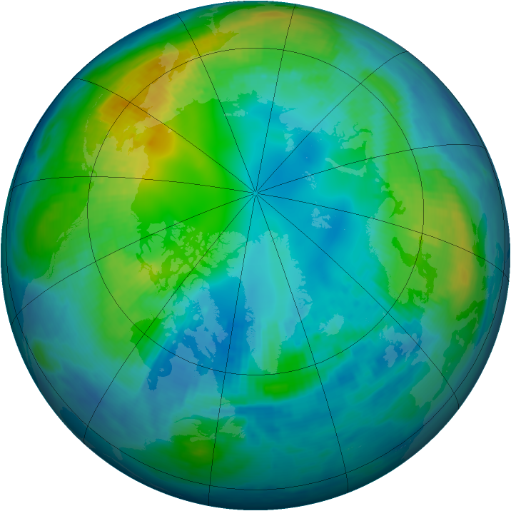 Arctic ozone map for 31 October 1998